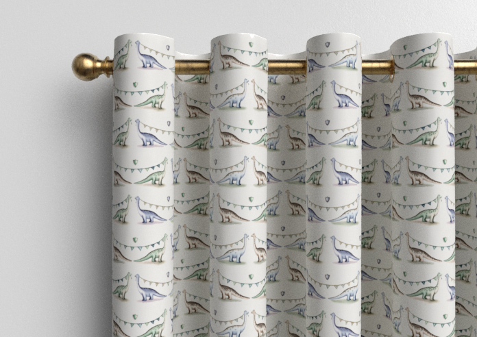 Jurassic Joust, Bunting Knightly - Made to Measure Curtains - Image 12